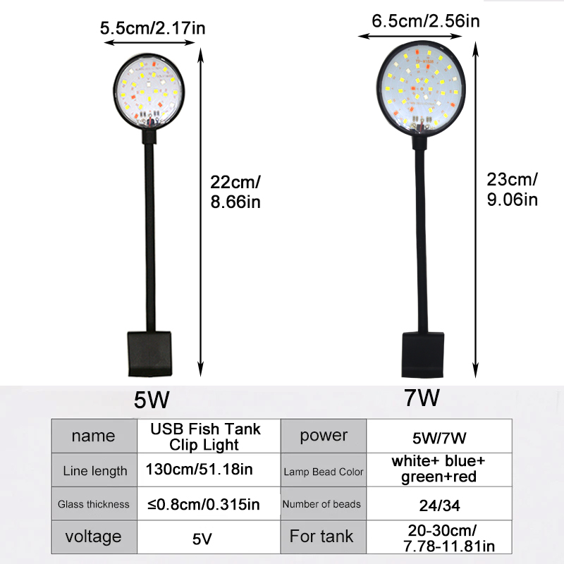 USB 수족관 LED 램프 어항 조명 장식 수생 식물  - Aquarium Marine Light 리뷰 및 가격
