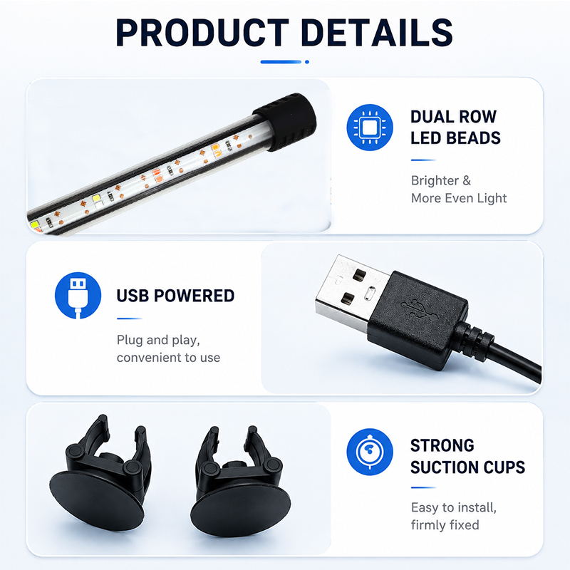 18-58cm USB 풀 스펙트럼 수족관 LED 스트립 - Aquarium Marine Light 리뷰 및 가격
