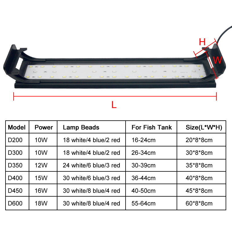 16-64CM 물고기 탱크에 대 한 수족관 LED 빛  - Aquarium Marine Light 리뷰 및 가격
