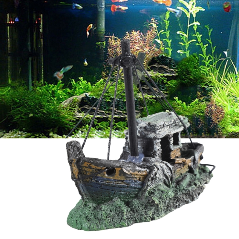 수족관 침몰 한 선박 장식 수지 Fishtank 장식품 - Aquarium Marineland 리뷰 및 가격