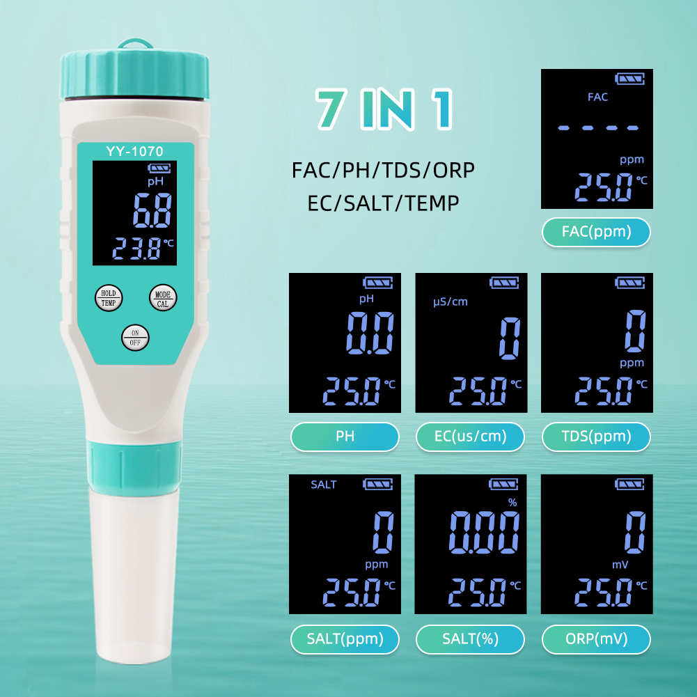 7 IN 1 Cl 온도 TDS ORP EC 염분 pH  - Marine Aquarium Water Testing 리뷰 및 가격